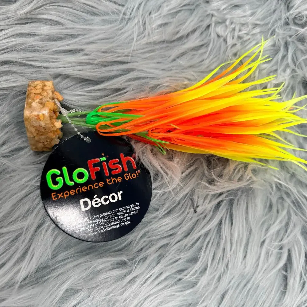 GloFish Aquarium Plant Orange & Yellow